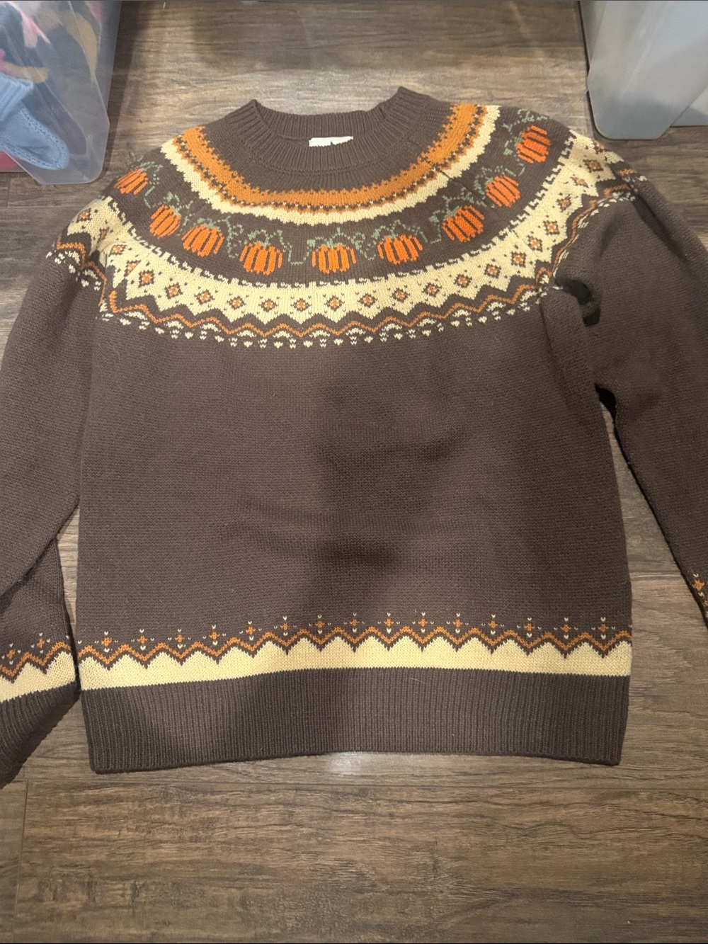 Kiel James Patrick Brown Pumpkin Fair Isle Sweater Size Medium